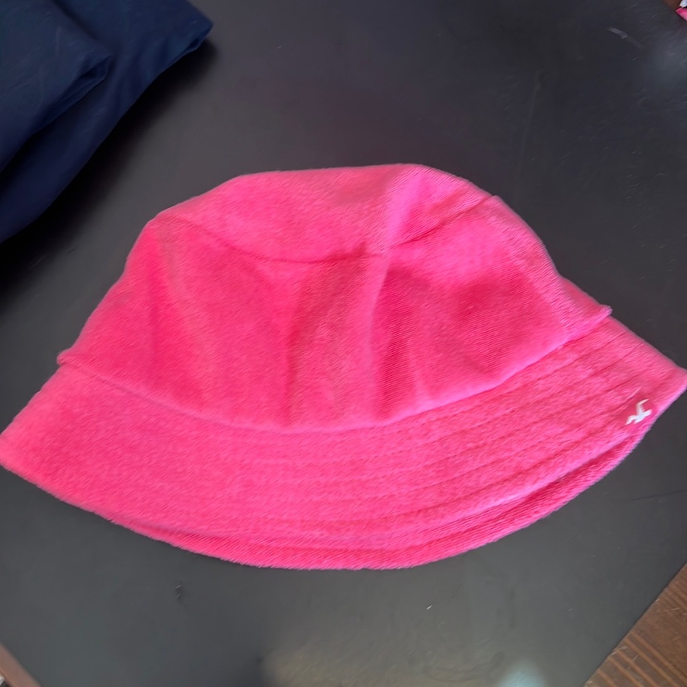 NWOT Hollister pink terry cloth bucket hat.